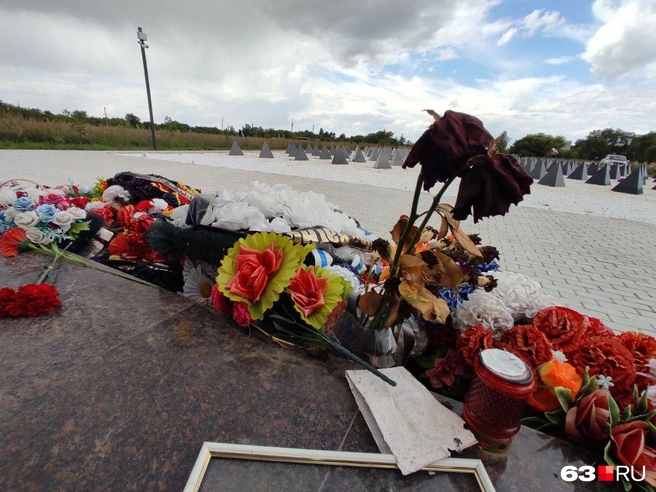Алые розы уже завяли, а вот гвоздики совсем свежие | Источник: 63.RU