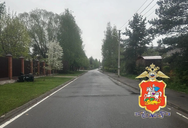 Кадры из поселка, где ребенок сбил школьницу | Источник: Госавтоинспекция Московской области / T.me