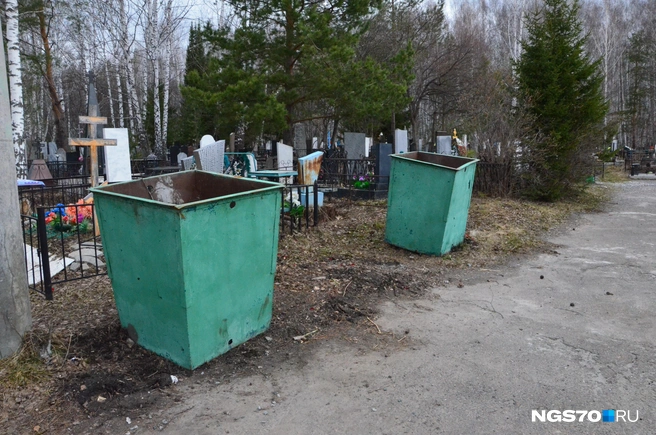 Пустые мусорные баки, а рядом ни одного пакета | Источник: Мария Лобанова / NGS70.RU