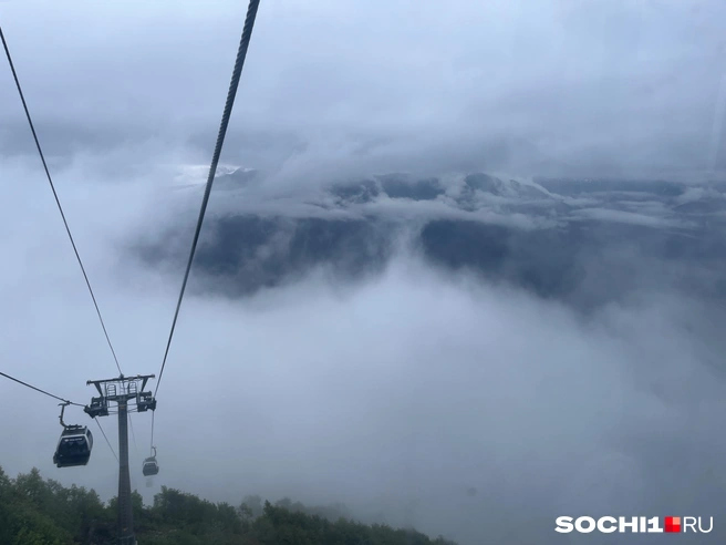 В пасмурную погоду горы затянуты облаками | Источник: Анна Грицевич / SOCHI1.RU
