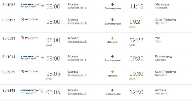 Источник: Flights.aeroflot.ru