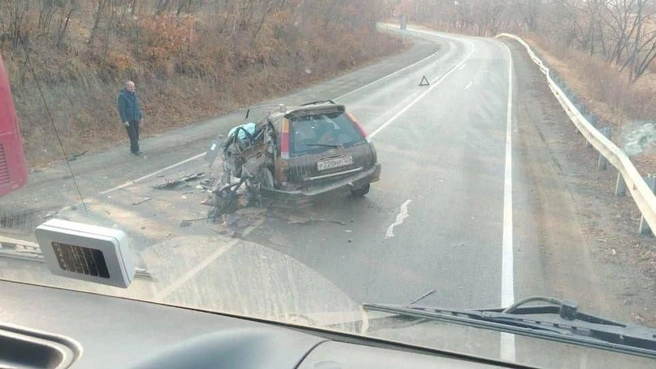 Момент смертельного ДТП на трассе Артем — Находка попал на видео | Источник: primorye_online / t.me
