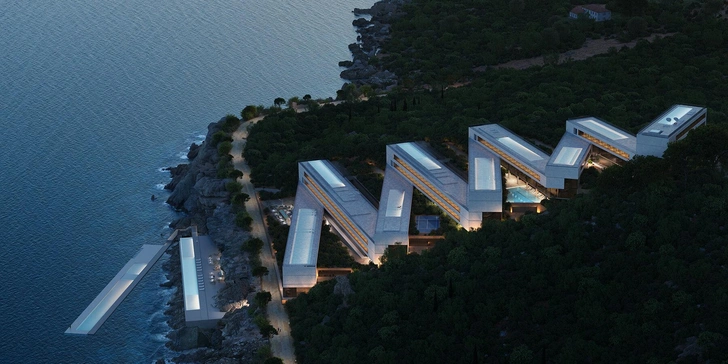 Скалы и море: посмотрите на этот курорт-зигзаг в Албании | Источник: JA Joubert и UNS Architects
