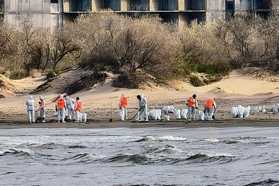 Выброс нефтепродуктов произошел на пляже в Анапе