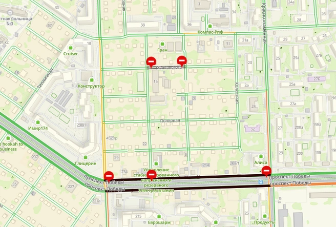 Перекрытие даже есть на картах | Источник: 2GIS