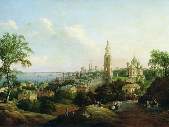 Никанор Чернецов. «Кострома». 1862 год. В этом городе в 1800 году ссылку отбывали одновременно Матвей Платов, Алексей Ермолов и пророк Авель. | Источник: Wikimedia Commons