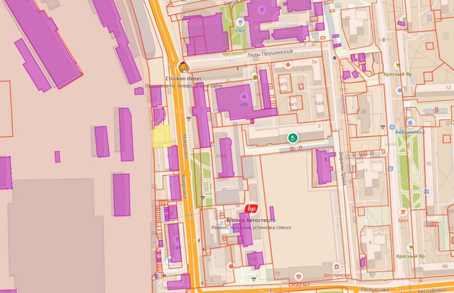 Участок на Маерчака занимает более 800 квадратов | Источник: map.ru