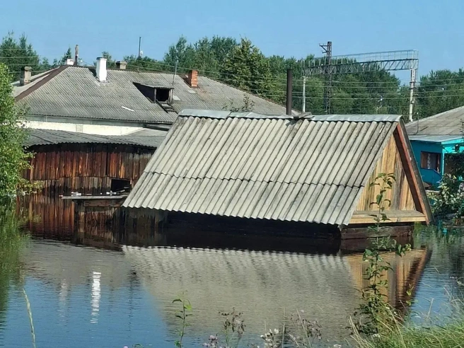 В некоторых населенных пунктах дома оказались по крышу в воде | Источник: читатель E1.RU