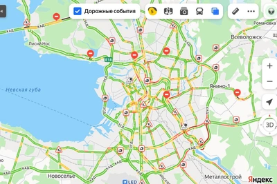Пробки в Петербурге держатся больше двух часов