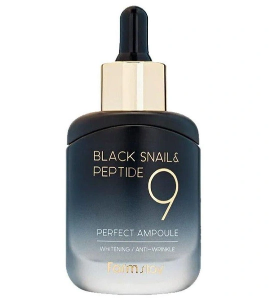 Farmstay Black Snail & Peptide9 Perfect Ampoule сыворотка для лица ампульная с комплексом из 9 пептидов