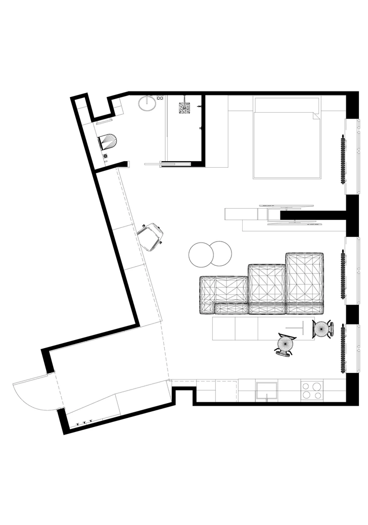 Квартира 53 м² с открытой планировкой для IT-специалиста