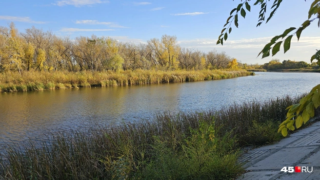 Жителей Западного радует, что рядом с их домом река | Источник: Дарья Никитченко / 45.RU