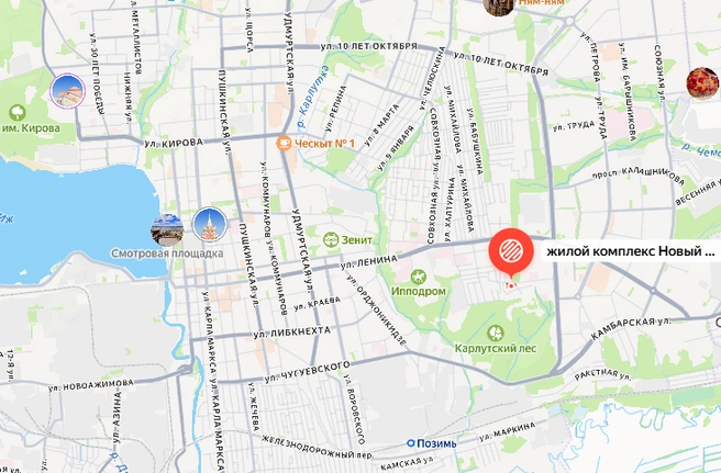 ЖК расположен рядом с крупными дорогами | Источник: yandex.ru/maps