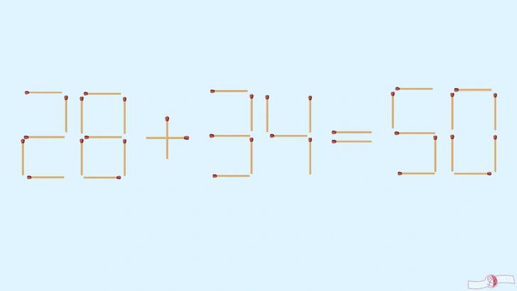 Тест на математическую интуицию: передвиньте 1 спичку, чтобы уравнение стало верным