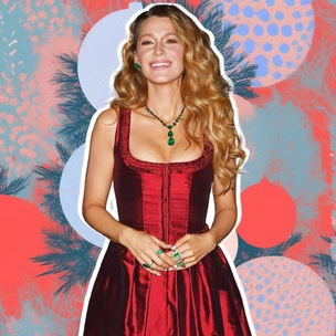 Корсетное платье алого цвета: идея красивого образа на Новый год 2026 от Блейк Лайвли