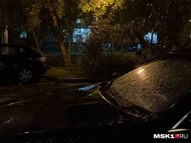 Ливень барабанил по асфальту и машинам | Источник: читатель MSK1.RU