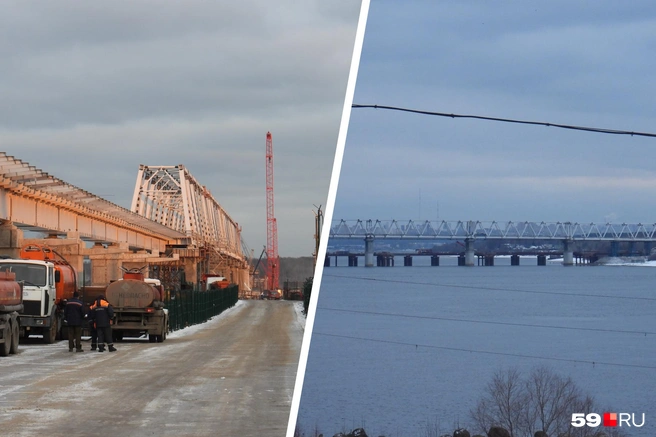 Стройку ж/д моста начали два года назад, а ещё через два должны будут закончить | Источник: Кирилл Хафизов / 59.RU