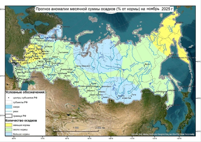 Количество осадков в Новосибирске ожидается на уровне нормы | Источник: Гидрометцентр России