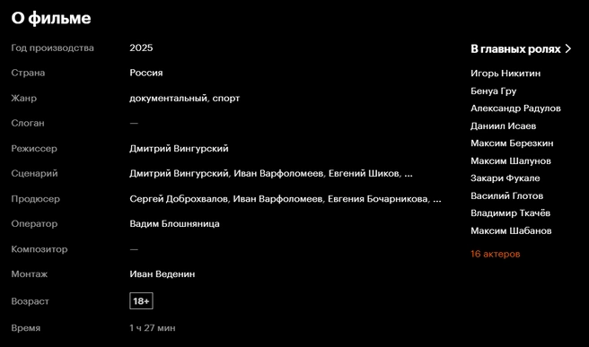 Список актеров фильма особенно хорош | Источник: kinopoisk.ru
