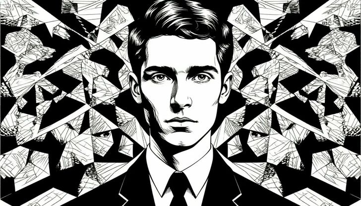 Стилизация под черно-белую графику Маурица Эшера | Источник: Шедеврум