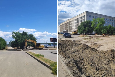 Перекопка под платную парковку в центре Волгограда без согласования