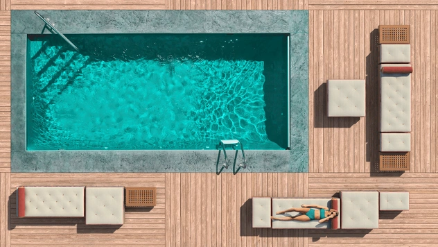 Уличная кровать-шезлонг Tangram: коллаборация Midsummer Milano и Loro Piana Interiors