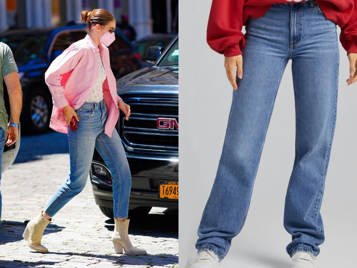 Джиджи Хадид, модные джинсы 2021, звезды в джинсах, деним, стильные джинсы, с чем носить джинсы, сочетания с джинсами, стилизация, базовый гардероб, универсальные вещи, повседневный стиль, идеи образов на каждый день