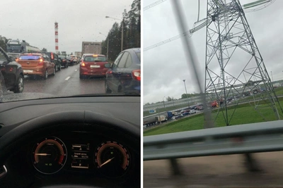 Москвичи застряли в пробках на Ярославском шоссе