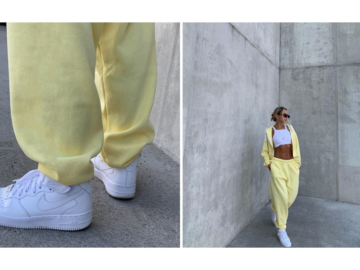 Витамин С: стилист София Коэльо в спортивном костюме лимонного цвета