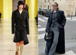 Хит показов Saint Laurent и Miu Miu — пальто с широкой линией плеч. Как его носить?