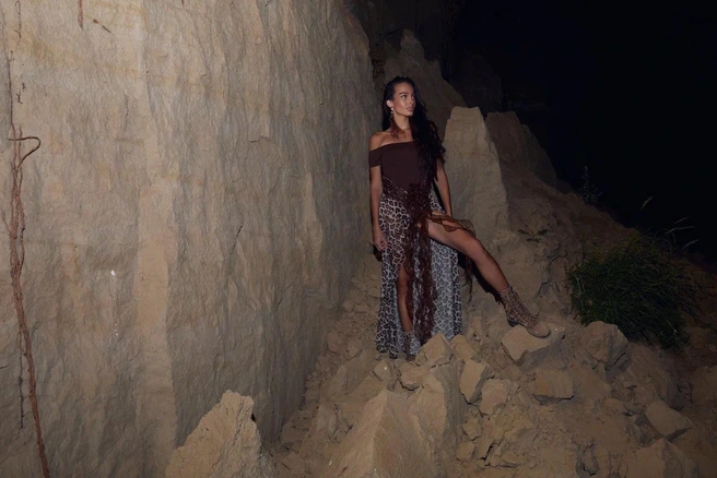 Модель из новой коллекции MIV с «дикими» принтами | Источник: Юлия Реутова