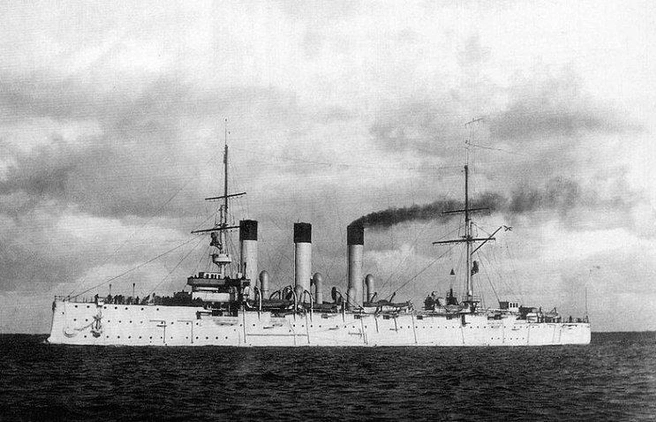 Крейсер «Аврора» на испытаниях 14 июня 1903 года | Источник: из фондов ЦВММ