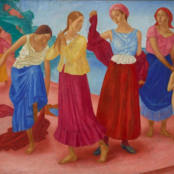 Кузьма Петров-Водкин «Девушки на Волге», 1915, Государственная Третьяковская галерея | Источник: https://my.tretyakov.ru/
