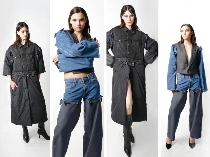 Капсула ModularityАнастасия КолесниковаМногие люди зачастую сталкиваются с проблемой разумного потребления. Концепция проекта заключается в том, чтобы не производить лишнюю одежду, а придерживаться принципа модульности. Одежда-трансформер позволяет создавать разнообразные образы, используя минимальное количество вещей. Такой подход способствует экономии ресурсов и снижению влияния текстильной индустрии на окружающую среду.