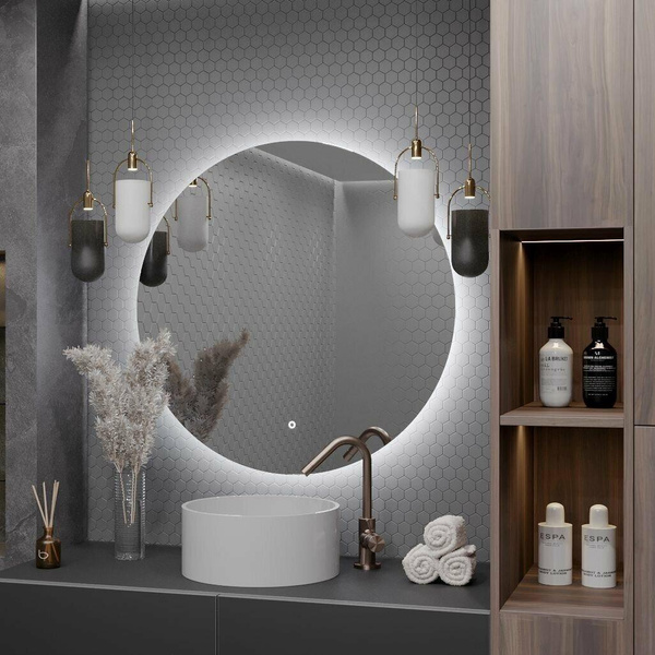 Зеркало круглое, парящее для ванной комнаты «Муза», AuraMira