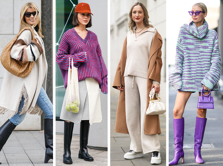Самый модный трикотаж зимы 2021/22: полный гид по свитерам, кардиганам и вязаным платьям