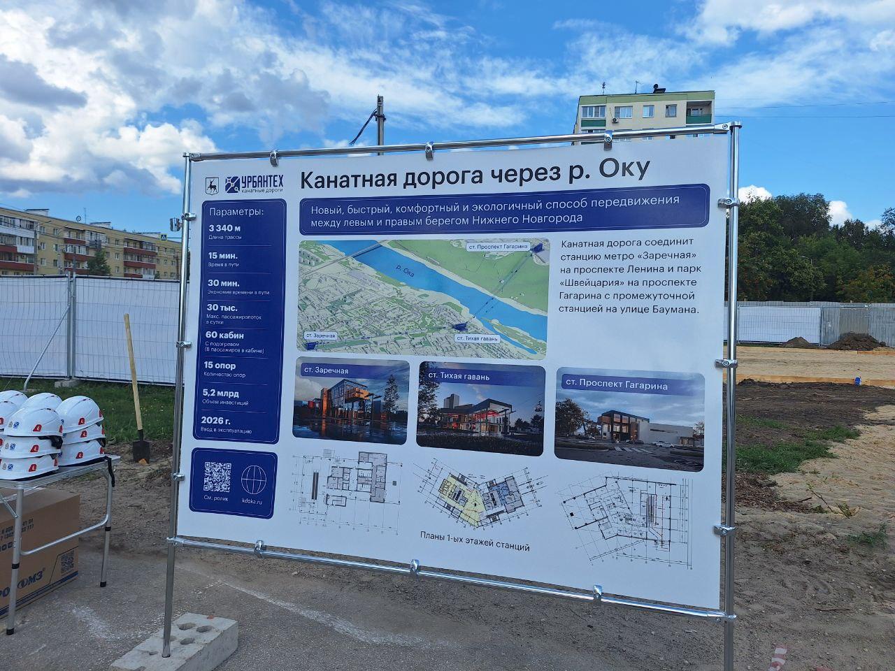 Засекаем. Строительство новой канатной дороги через Оку стартовало в Нижнем Новгороде