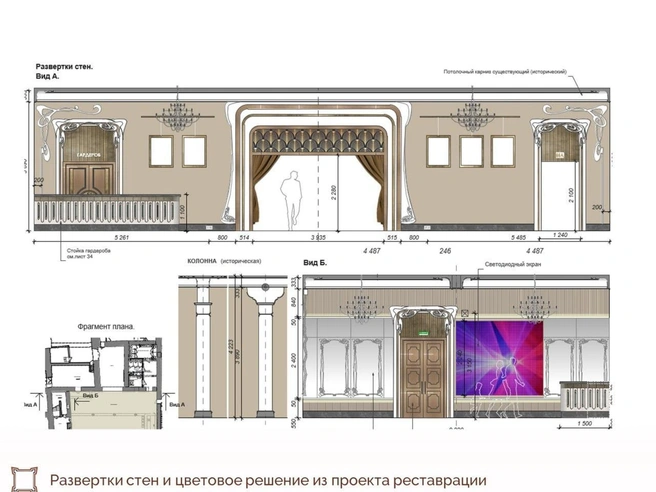 На визуализациях представлен интерьер театра после реставрации. | Источник: Госкомитет по охране объектов культурного наследия