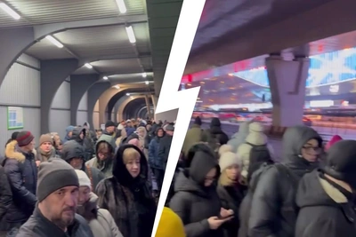 Длинные очереди на автобусы у метро Щелковская