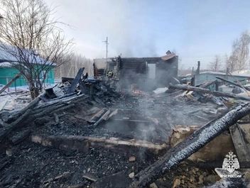 Огонь уничтожил дом | Источник: МЧС России по Ярославской области