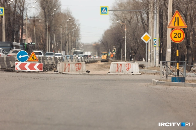 Дорогу сузили до одной полосы в каждую сторону | Источник: Даниил Конин / «ИрСити»