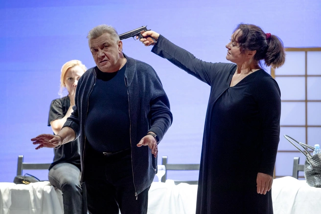 Сергей Кошонин и Наталья Суркова | Источник: Юлия Кудряшова, фото с репетиции спектакля