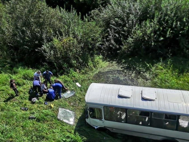 Автобус сошёл с дороги в кювет | Источник: прокуратура Новосибирской области