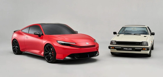 Honda возродила Prelude. Купе на базе Civic Type R получило гибридную силовую установку, причем это не «мягкая» схема (где маломощный электромотор лишь изредка помогает ДВС), а полноценный последовательно-параллельный гибрид без коробки передач. На малых и средних скоростях автомобиль движется в электрическом режиме (ДВС работает на генераторе), а на трассе двухлитровый атмосферник подключается к колесам напрямую | Источник: пресс-служба компании Honda