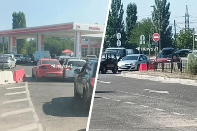 В Волгограде столкнулись машины в очереди на АЗС