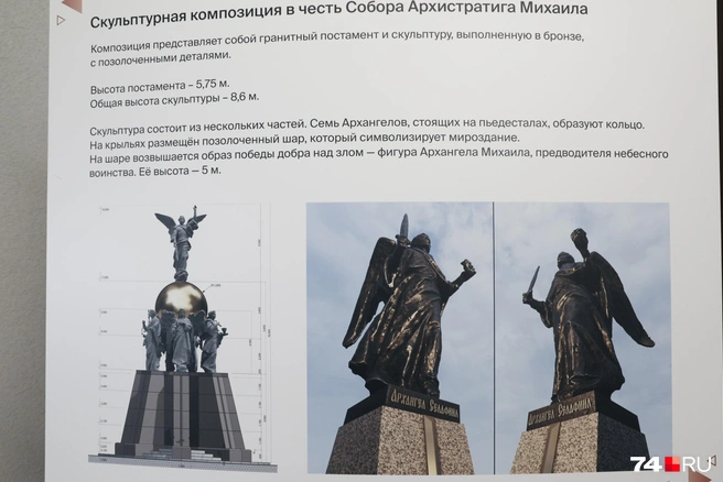 Фигуру Архангела Михаила на шаре будут держать семь архангелов | Источник: Наталья Лапцевич