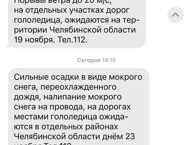 МЧС распространило оповещения среди жителей | Источник: читатель 74.RU