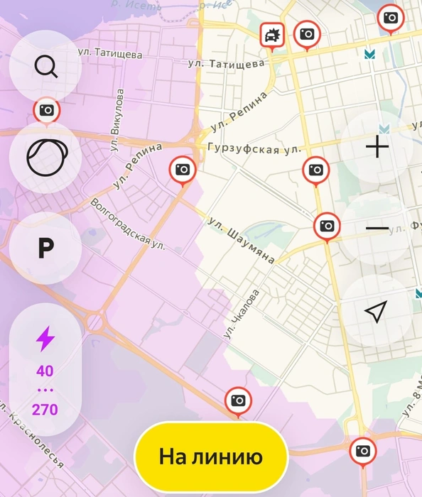 Чем ярче цвет на карте, тем дороже будет заказ | Источник: из приложения для водителей