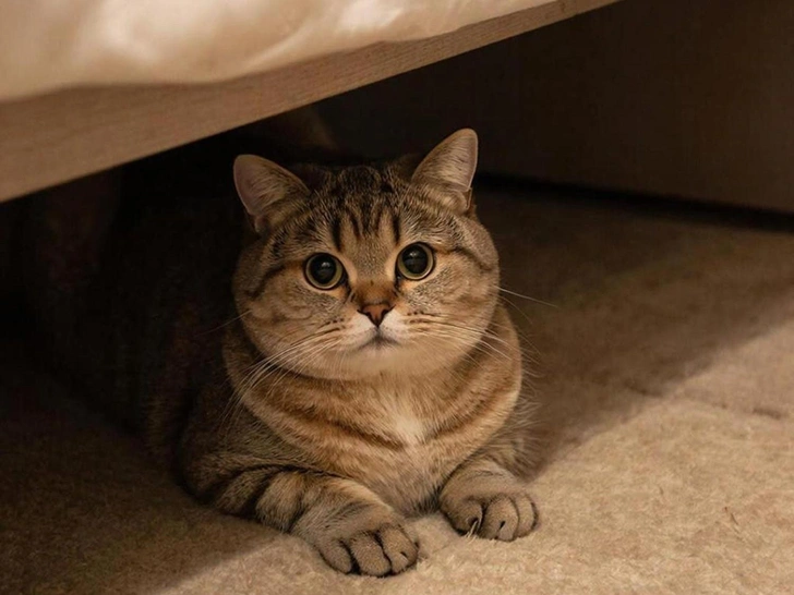 Кошка начала прятаться в укромные места. Почему это тревожный знак | Источник: создано GigaChat