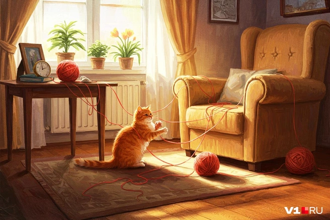 Непослушный кот просто любил играть с клубками. Однажды такая игра очень плохо закончилась… | Источник: Полина Авдошина